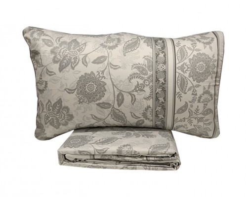 DORMA finest bedlinen - Parure copri piumino matrimoniale in raso jacquard di puro cotone