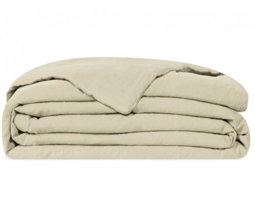 BIANCO PERLA - Quilt NANTES matrimoniale in puro Lino stone washed